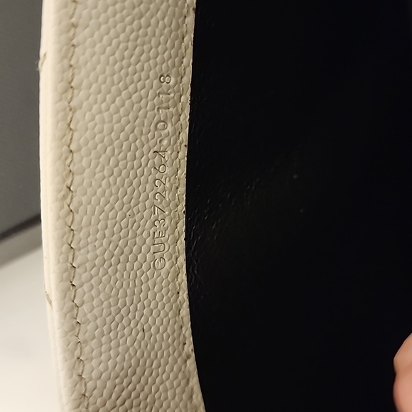 YSL Cloud Gray Caviar Flap Crossbody Large Purse Clutch WOC + Box - Picture 8 of 16